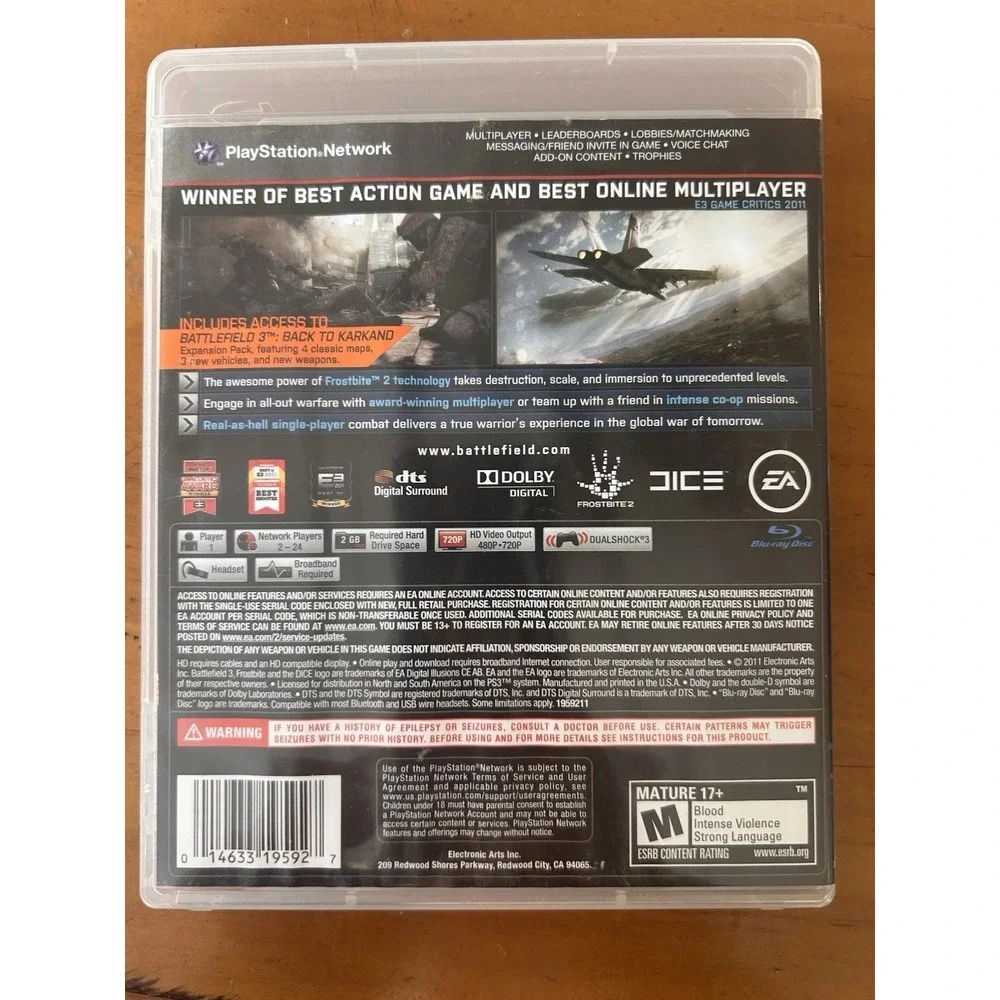 BATTLEFIELD 3 LIMITED EDITION PlayStation 3 PS3 Game